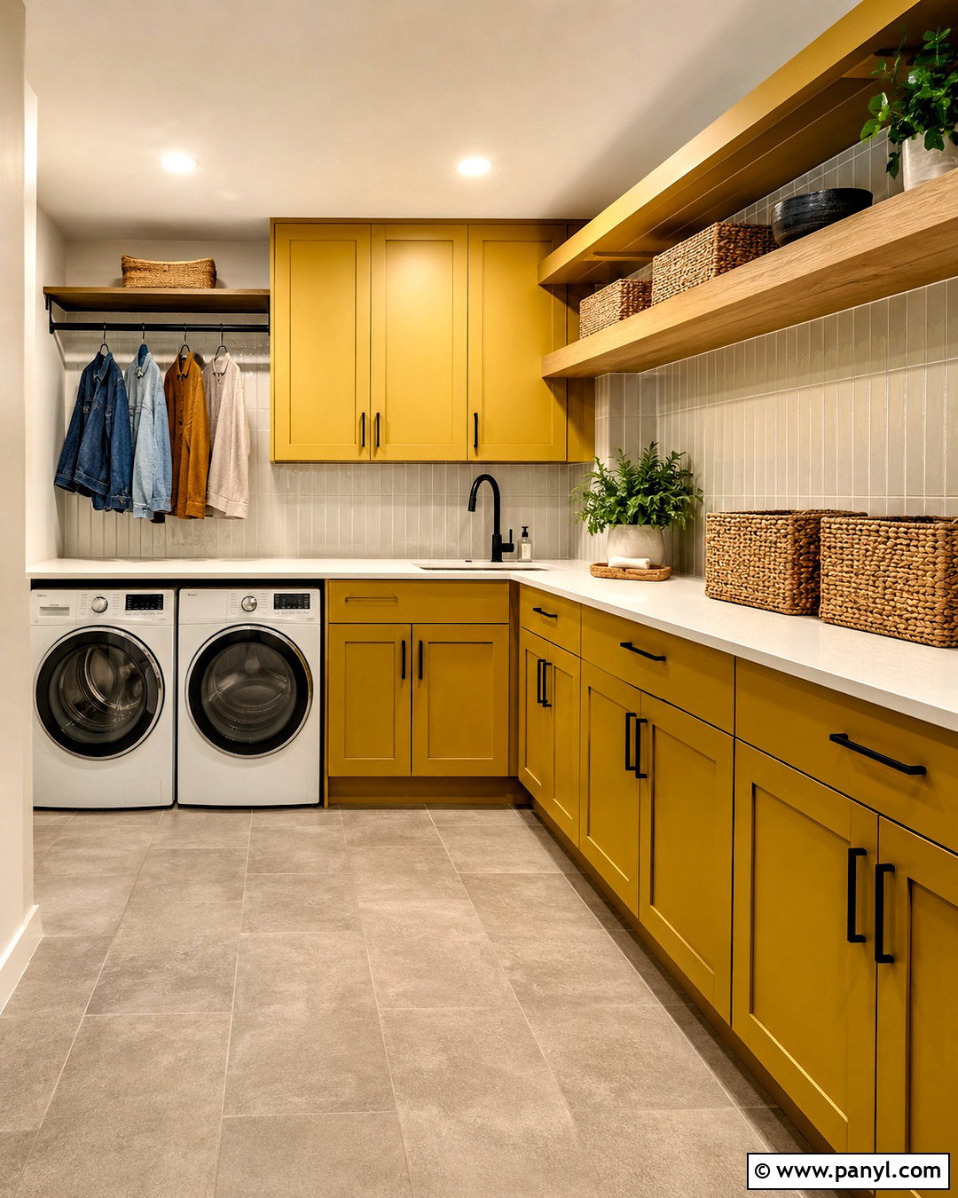 Mustard Yellow Laundry Room Cabinets - 20 mustard color ideas