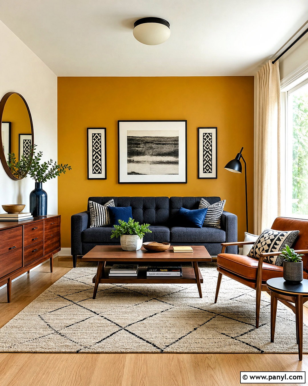 Mustard Yellow Living Room Accent Wall - 20 living room accent wall color ideas