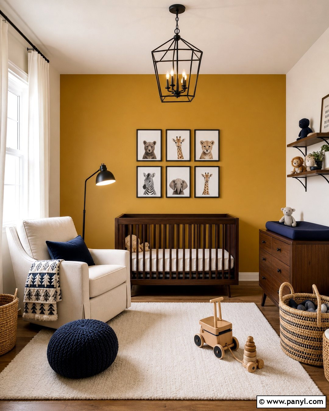 Mustard Yellow Nursery Accent Wall - 30 Nursery Wall Color Ideas