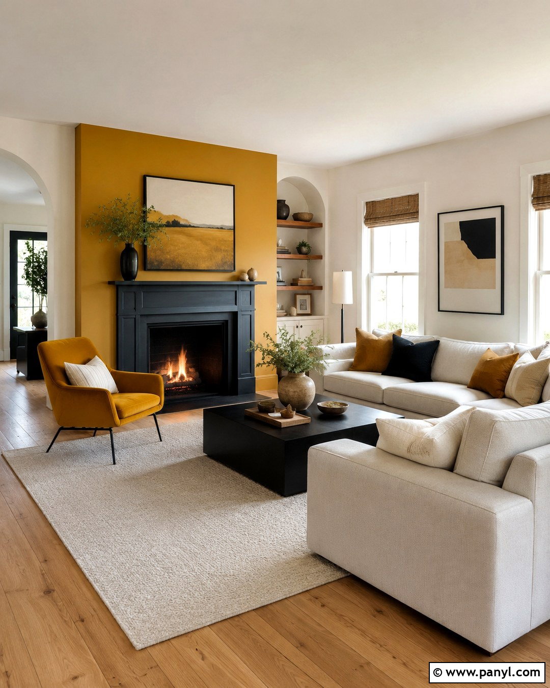 Mustard Yellow Paint With Black And White - 20 Paint Colors That Go With Black And White Ideas