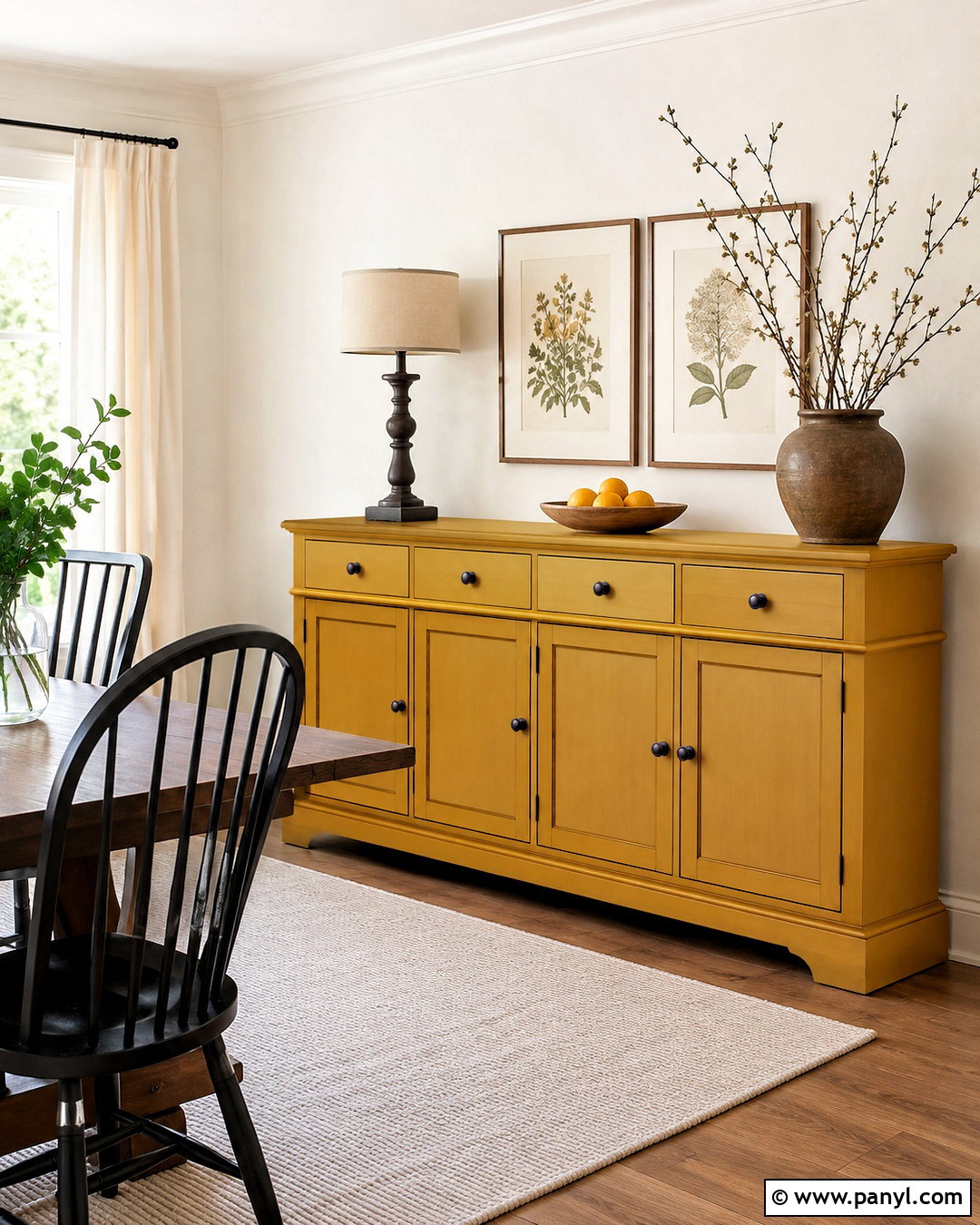 Mustard Yellow Painted Buffet - 20 painted buffet ideas
