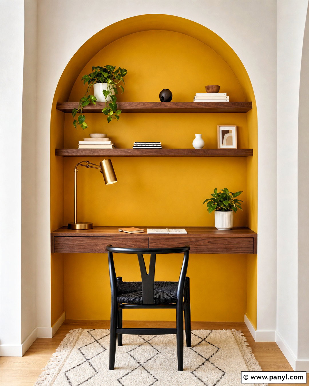 Mustard Yellow Painted Wall Arch - 20 mustard yellow walls