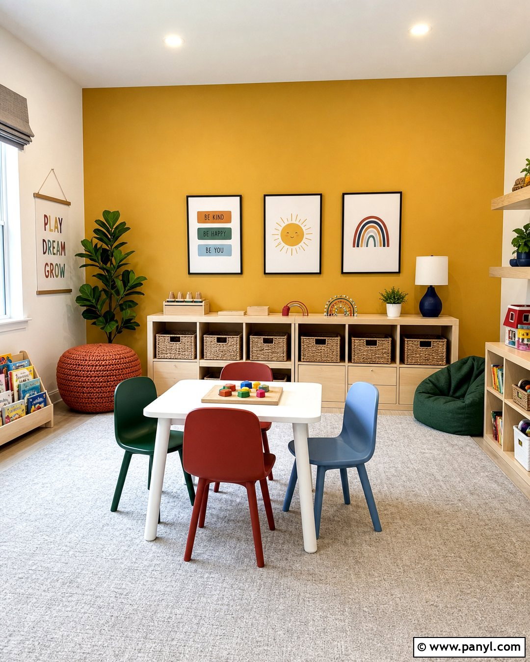 Mustard Yellow Playroom Accent Wall - 25 Wall Accent Paint Ideas