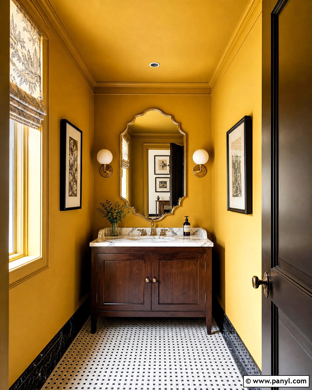 Mustard Yellow Powder Room - 20 mustard yellow bathroom ideas