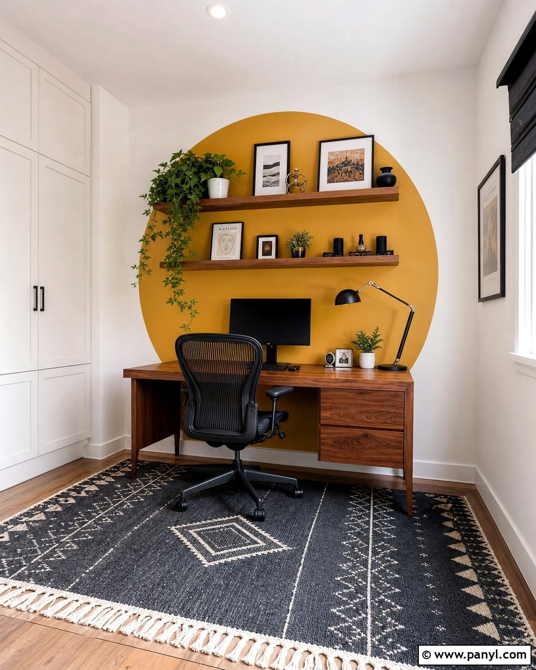 Mustard Yellow Round Accent Wall - 20 Round Accent Wall Paint Ideas