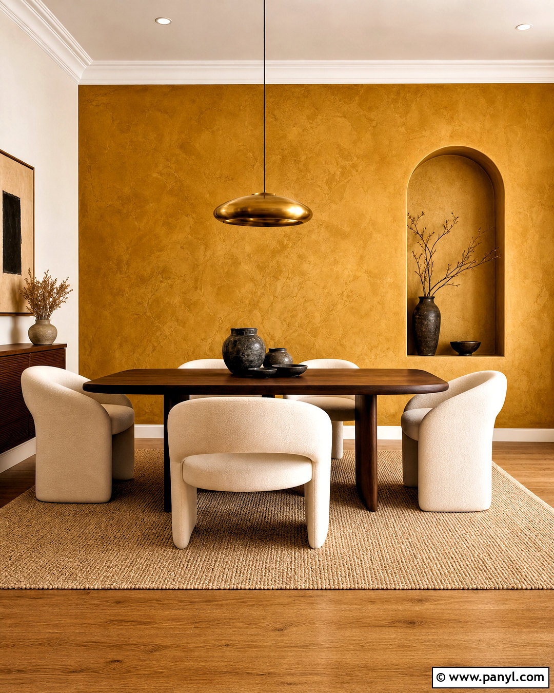 Mustard Yellow Venetian Plaster Wall - 20 yellow wall texture ideas