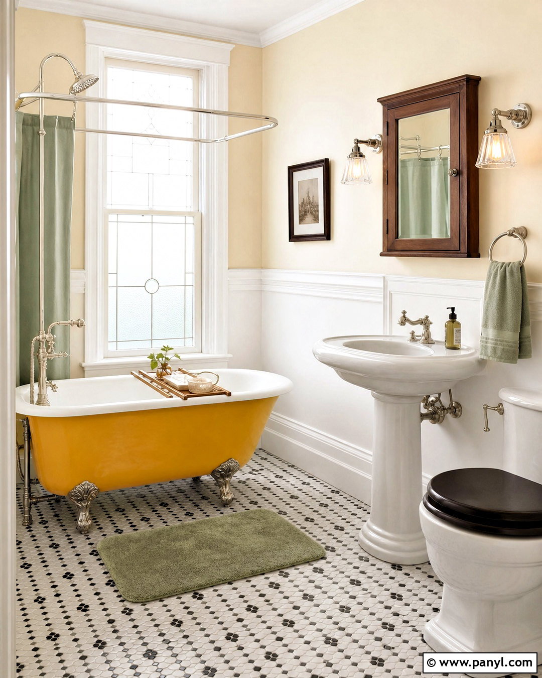 Mustard Yellow Vintage Bathroom - 20 mustard yellow bathroom ideas