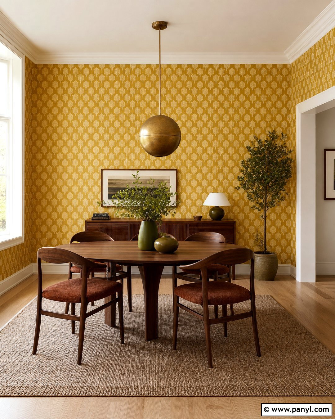 Mustard Yellow Wallpaper Dining Room - 35 2019 Aesthetic Wallpaper ideas