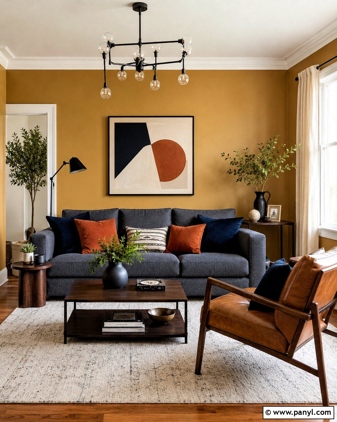 Mustard Yellow Walls With A Gray Sofa - 20 What Colour Walls With Grey Sofa Ideas