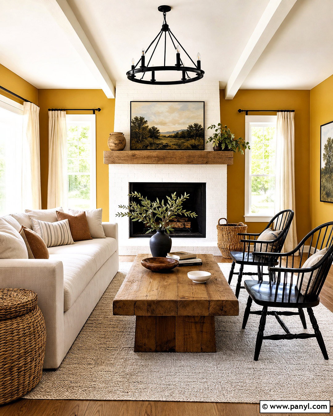 Mustard Yellow Walls With Modern Farmhouse Decor - 20 mustard yellow walls