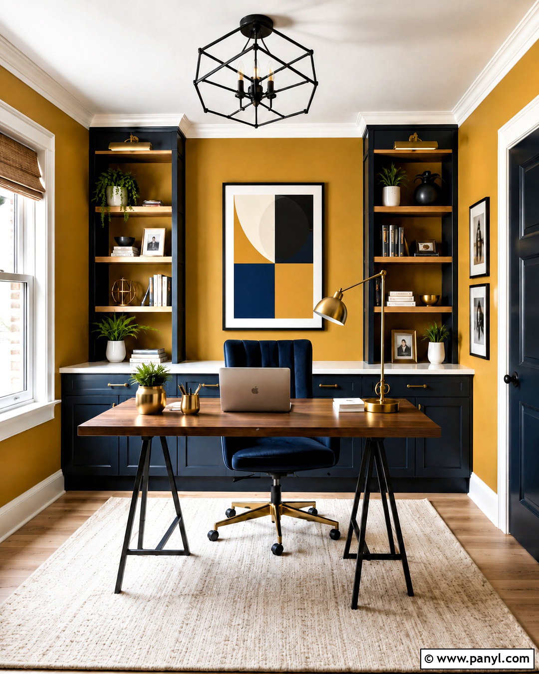 Mustard Yellow Walls With Navy Blue - 20 Wall Colors That Go With Navy Blue Ideas