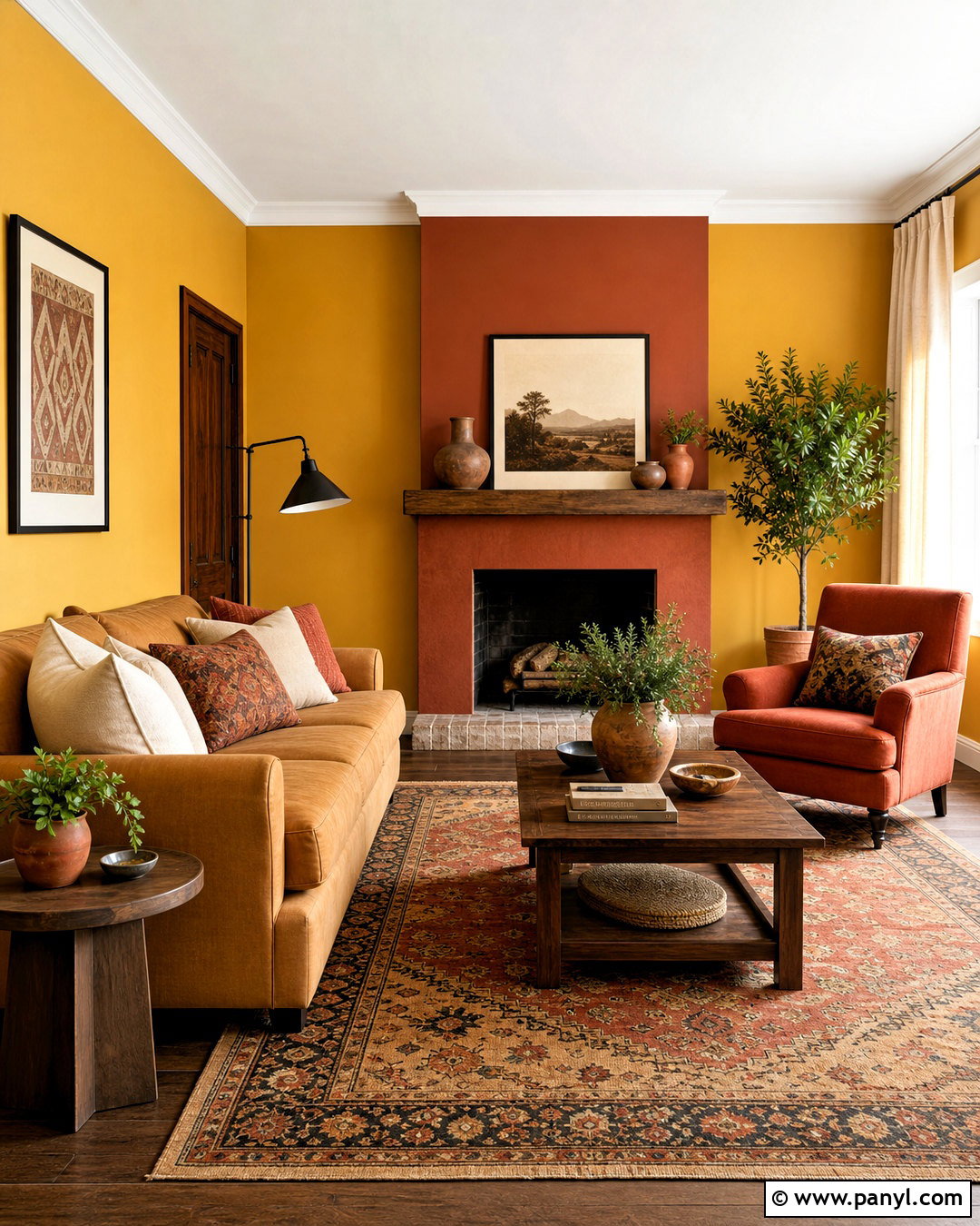 Mustard Yellow Walls With Terracotta Accents - 20 mustard yellow walls