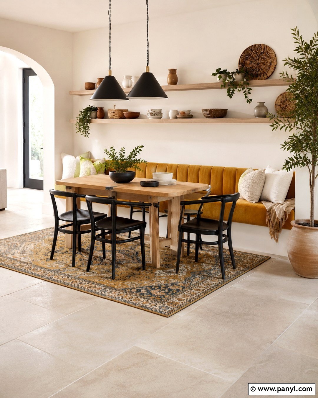 Mustard Yellow With Beige Tile - 20 Colors That Go With Beige Tile Ideas