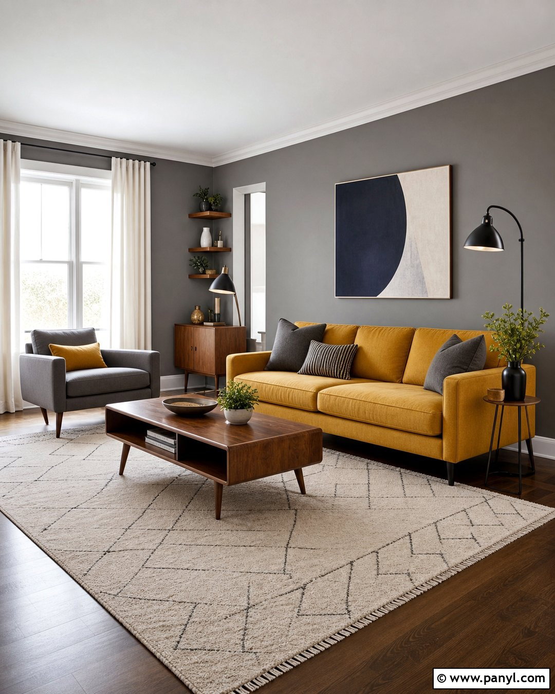 Mustard Yellow With Gray Walls - 25 Colors That Go With Gray Walls