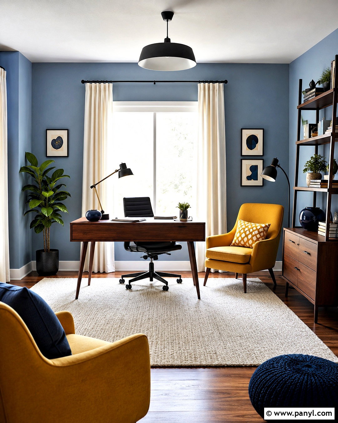 Mustard Yellow With Light Blue Walls - 20 What Goes With Light Blue Walls