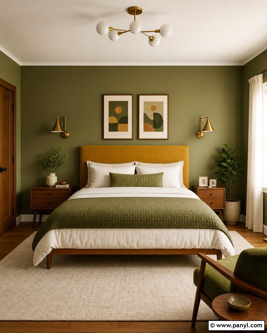 Mustard Yellow With Olive Green Walls - 20 Colors That Go With Olive Green Walls