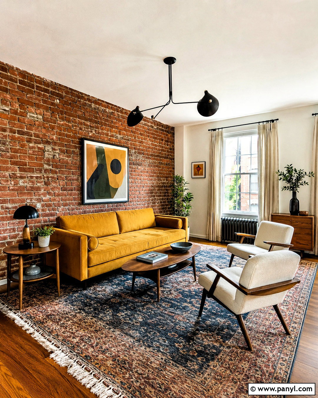 Mustard Yellow With Red Brick - 20 colors that go with brick interior ideas