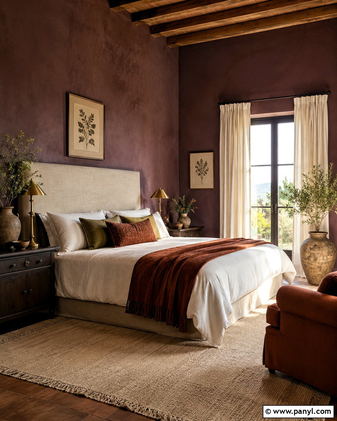 Muted Aubergine Tuscan Walls - 35 tuscan wall colors
