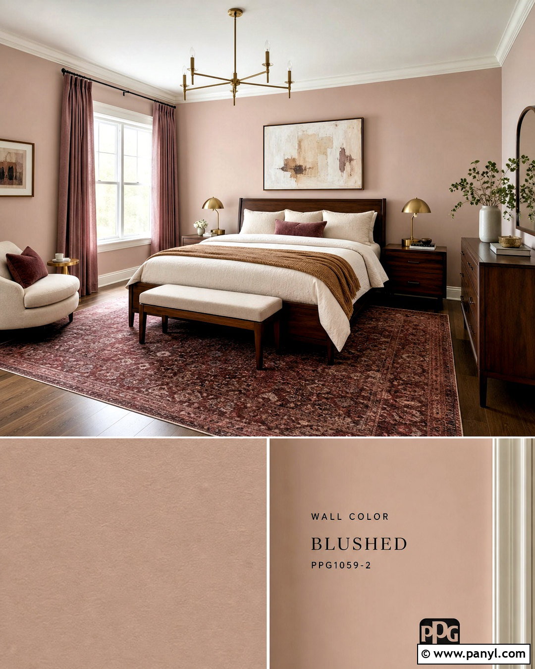 Muted Blush Bedroom Paint Color - 20 room paint colour ideas