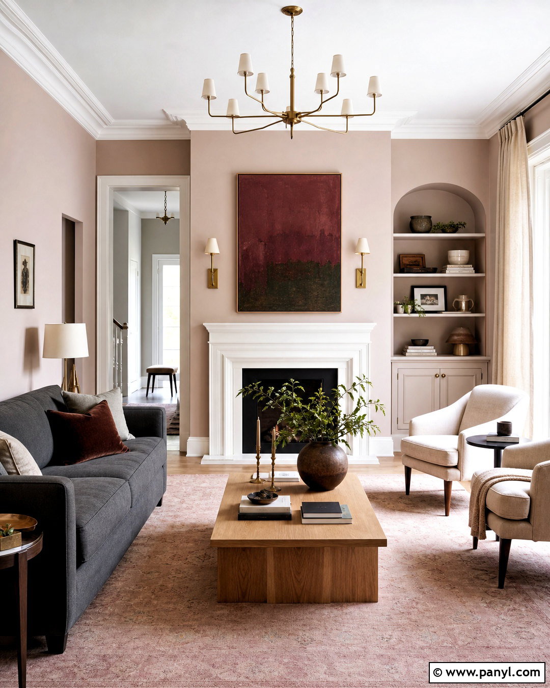 Muted Blush Living Room - 20 calming paint colors for living room ideas