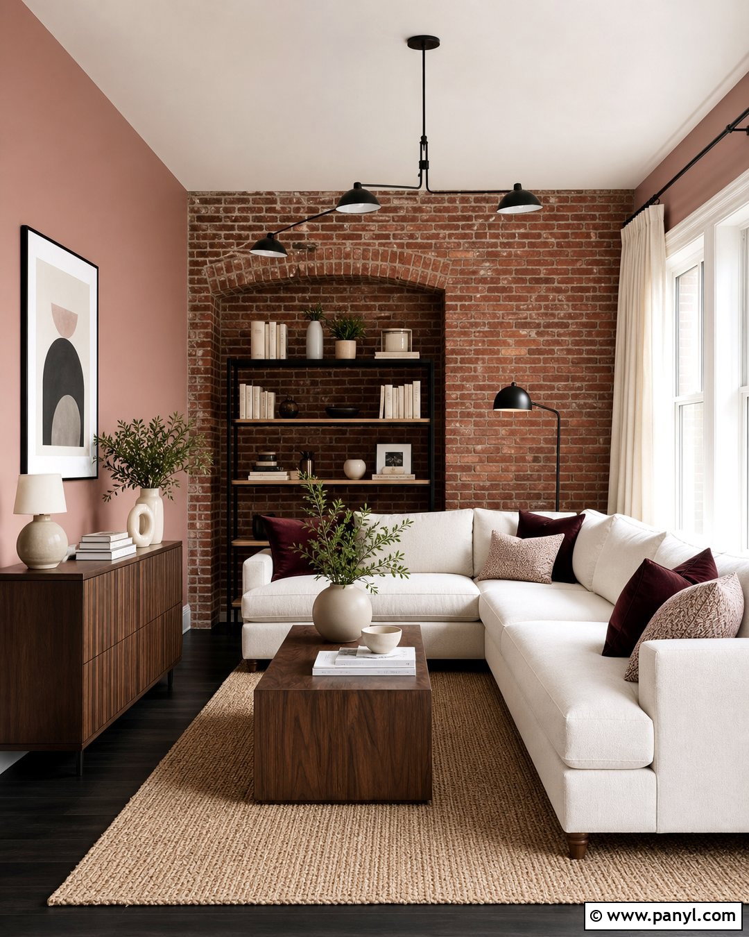 Muted Blush Paint With Brick Wall - 20 Brick Wall Paint Matching Ideas