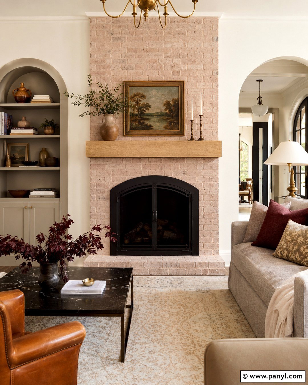 Muted Blush Painted Brick Fireplace - 20 Fireplace Colors Painted Brick Ideas