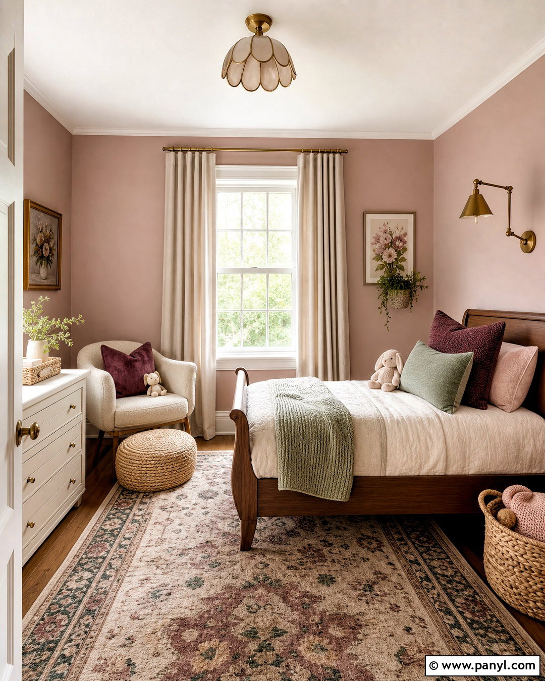 Muted Blush Pink Kids Room - 20 kids room wall color ideas