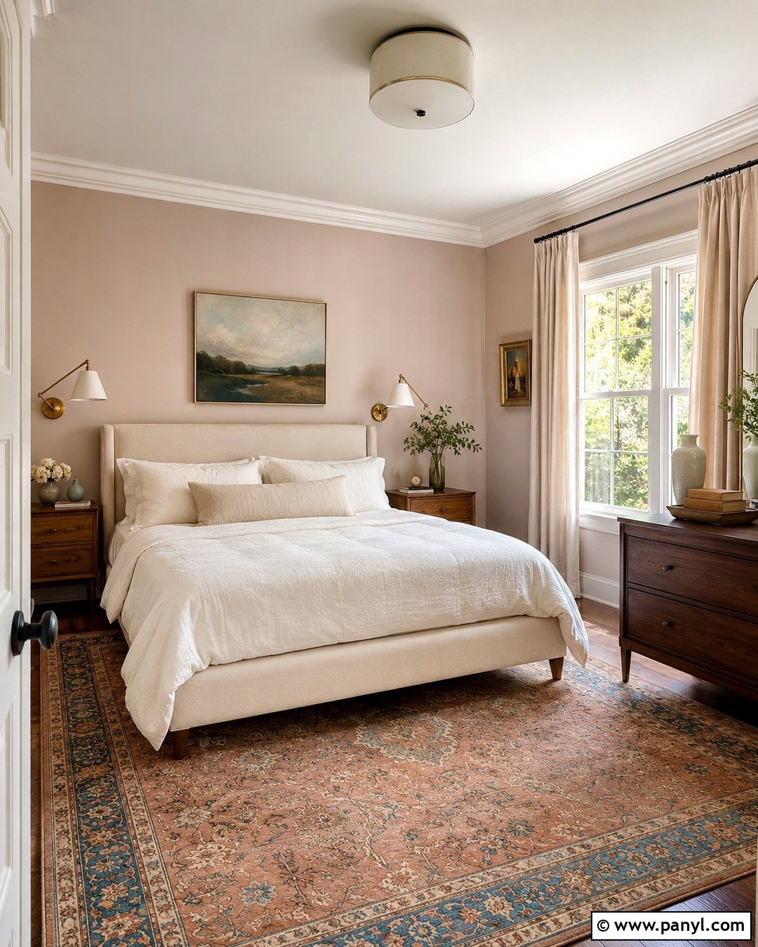 Muted Blush Walls With Cream Trim - 20 Cream Trim Wall Color Ideas