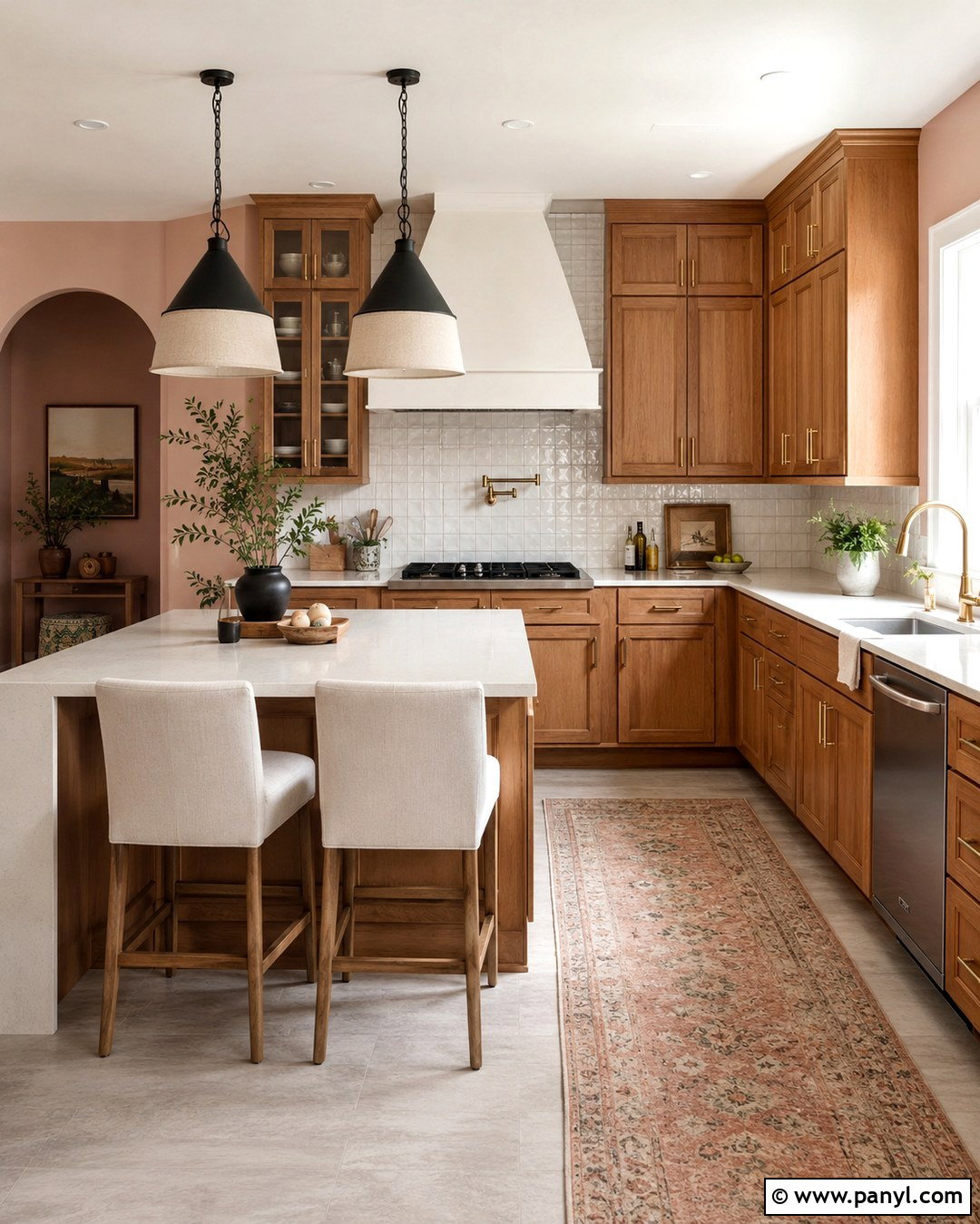 Muted Blush Walls With Honey Oak Cabinets - 20 Honey Oak Cabinets Wall Color Ideas