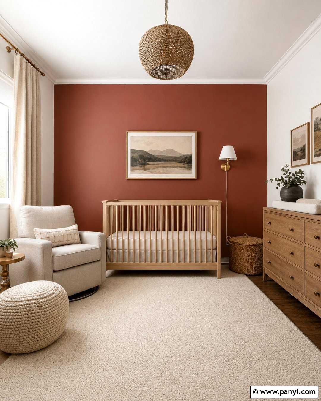 Muted Brick Red Accent Wall Nursery - 20 Red Accent Wall Nursery Ideas