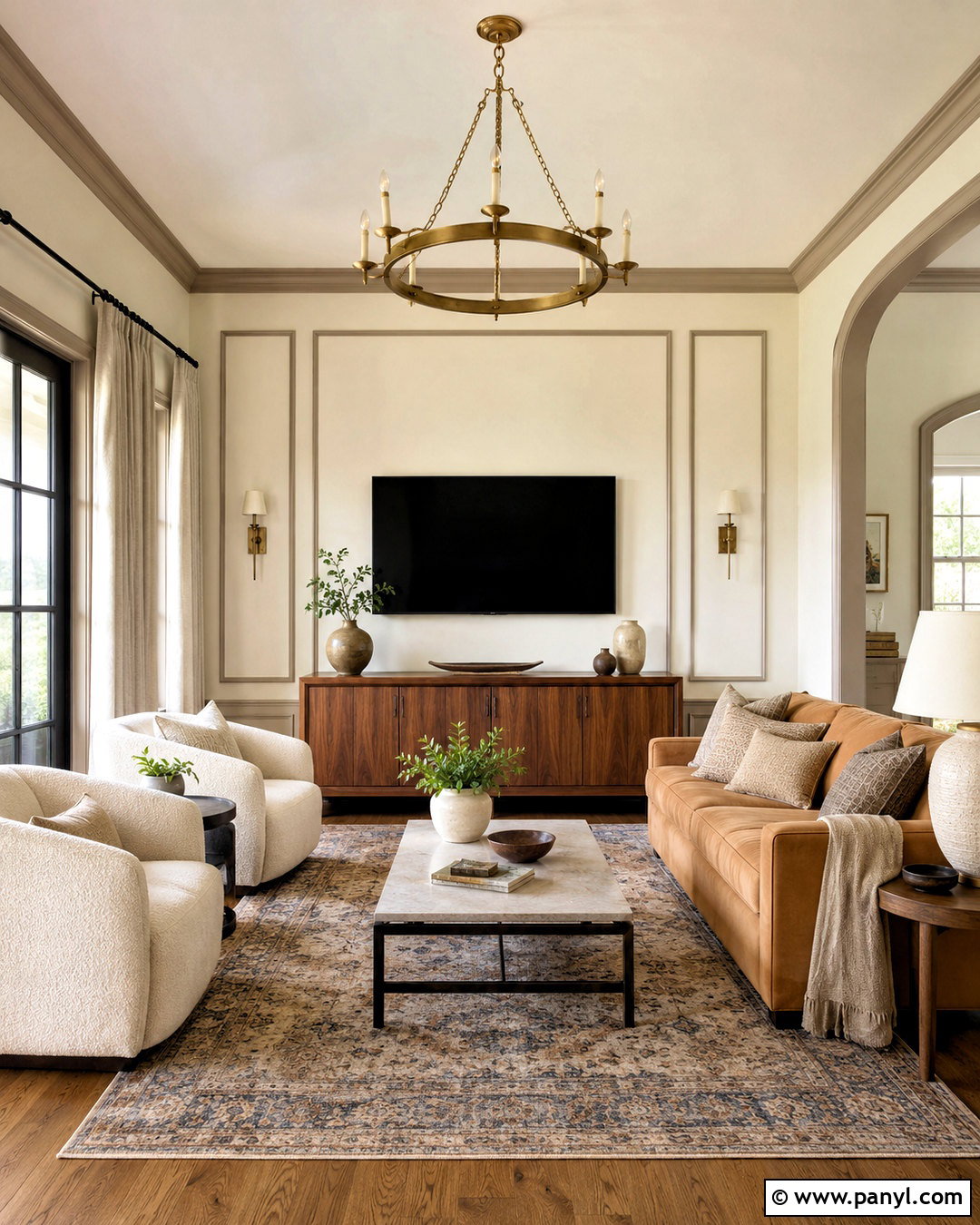 Muted Burgundy TV Wall - 20 living room tv wall paint ideas
