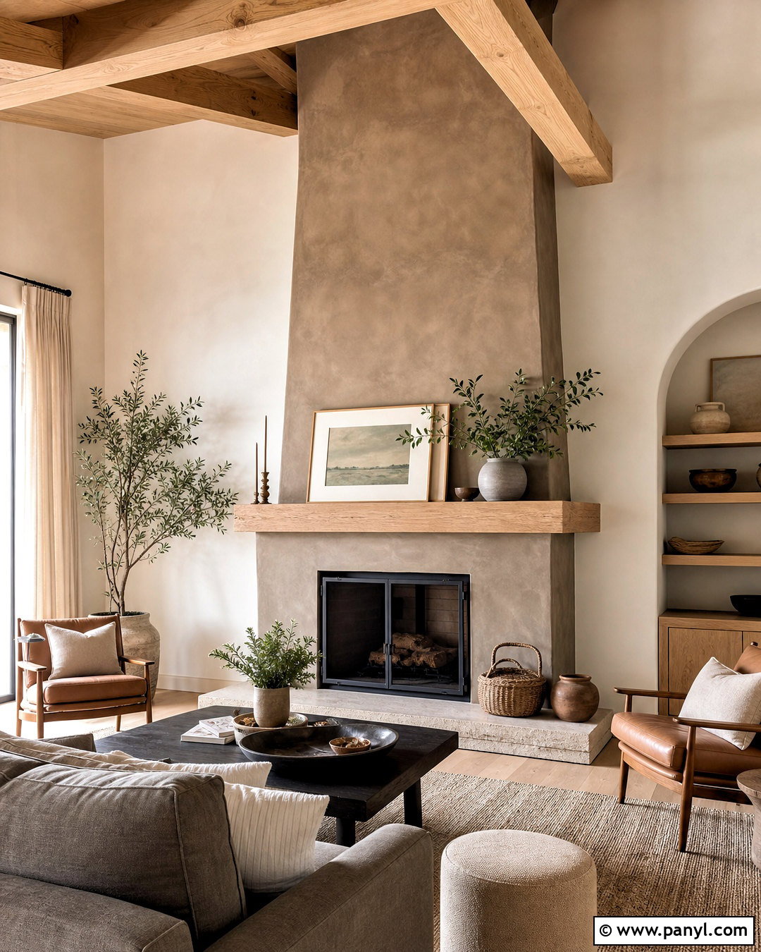 Muted Clay Fireplace - 20 fireplace color ideas