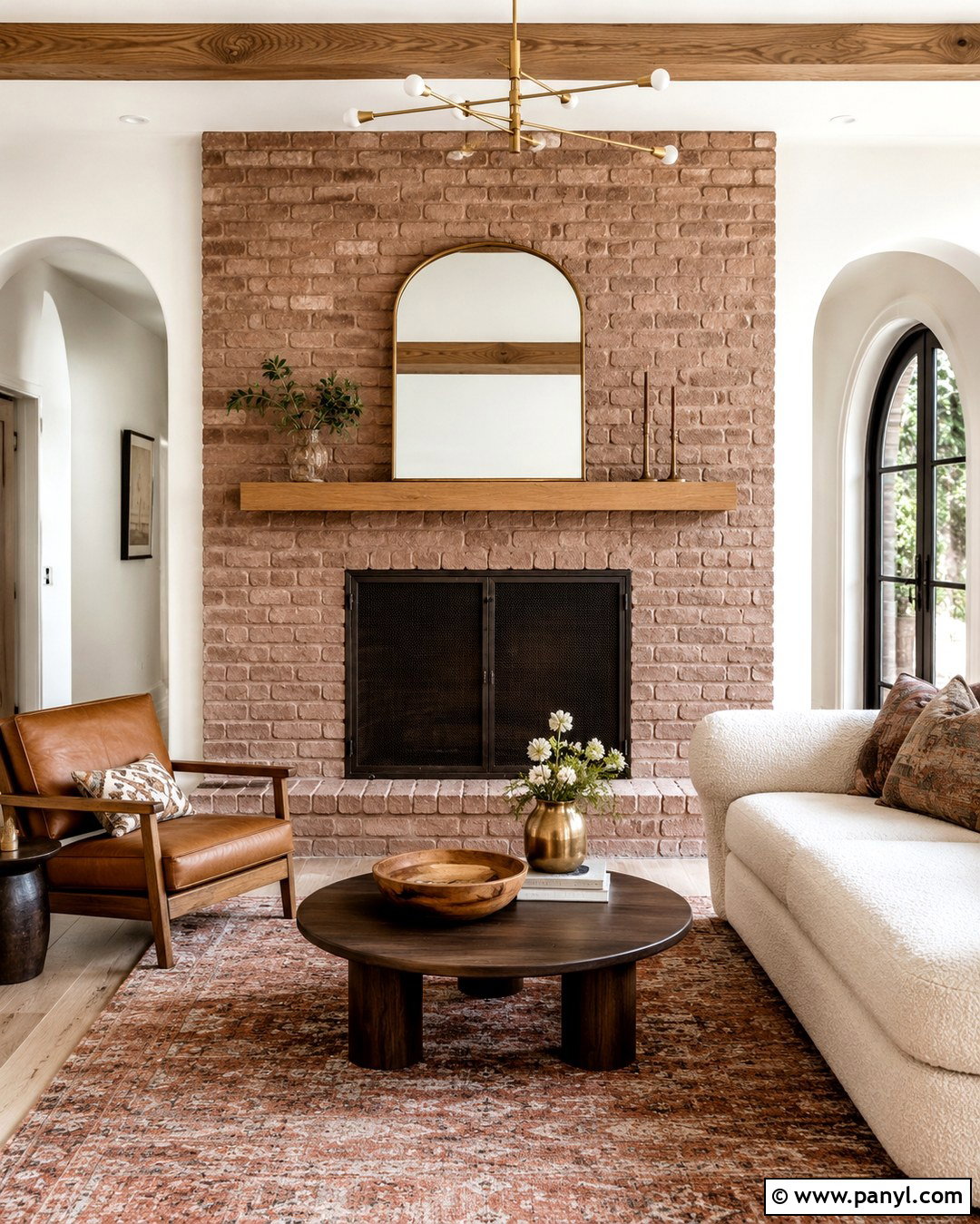 Muted Clay Pink Brick Fireplace - 20 Brick Fireplace Coloring Ideas