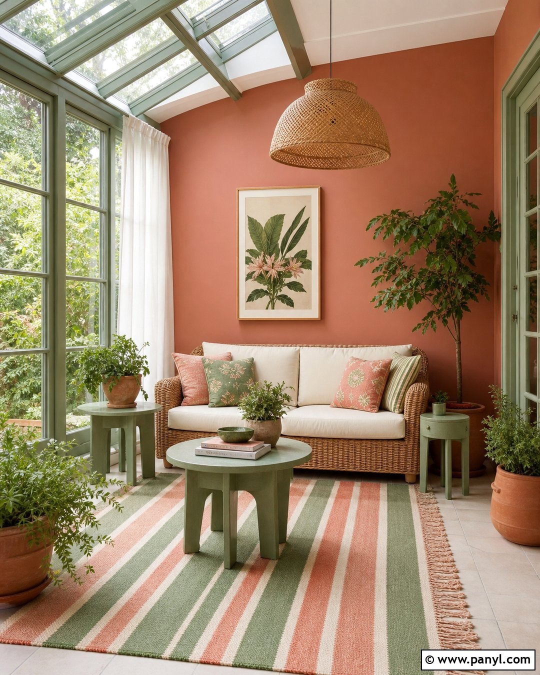 Muted Coral And Sage Green Wall Color Combination - 25 Color Combination For Wall Ideas