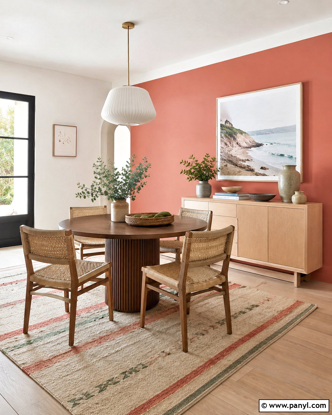Muted Coral Dining Room Accent Wall - 20 dining room accent wall colors