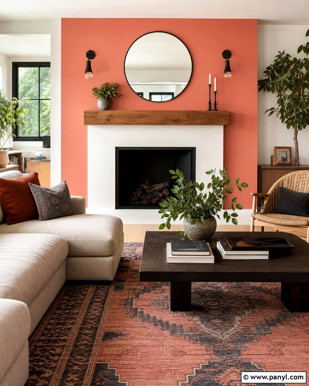 Muted Coral Fireplace Accent Wall - 35 Fireplace Accent Wall Color Ideas