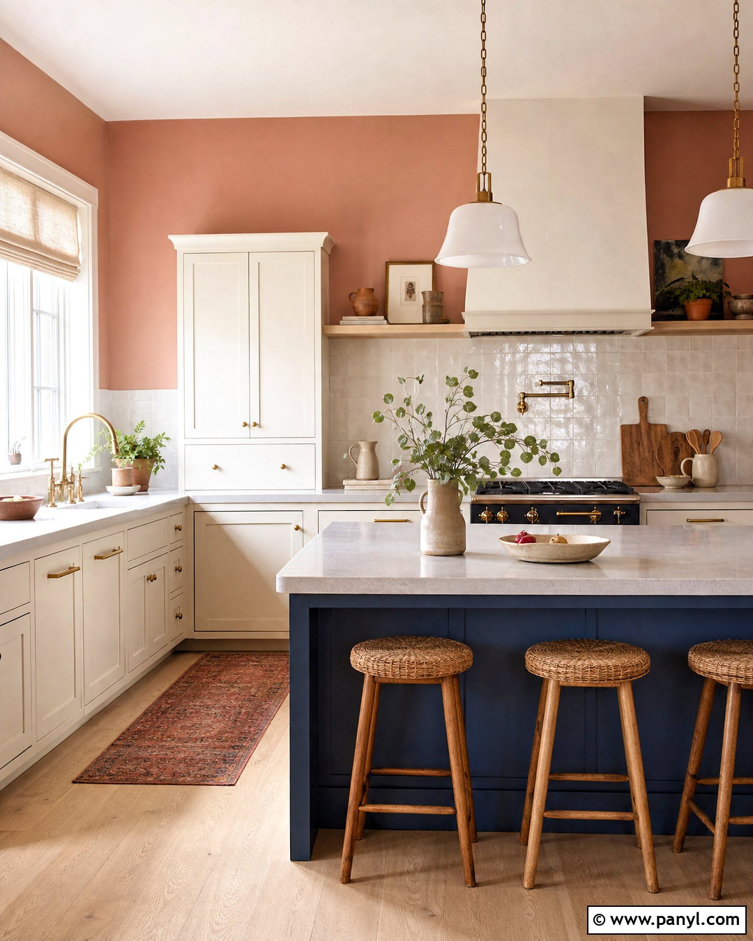 Muted Coral Kitchen Walls - 20 paint ideas for kitchen walls
