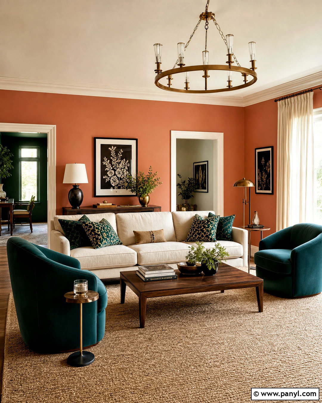 Muted Coral Living Room - 20 warm paint colors for living room ideas