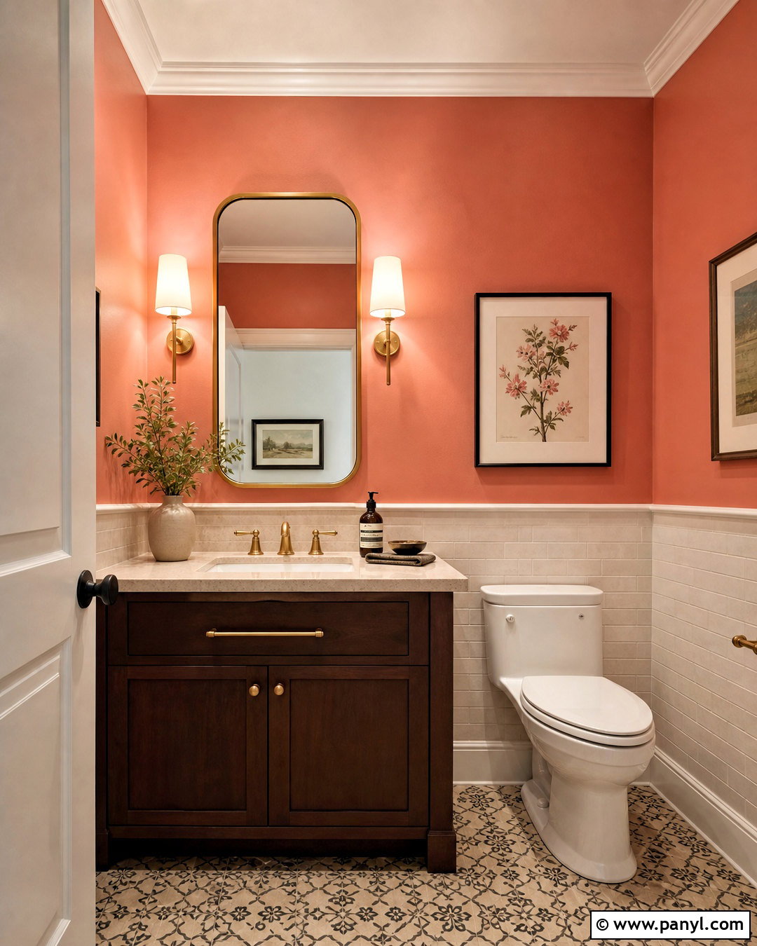 Muted Coral Powder Room Wall Colors - 20 inside painting ideas wall colors