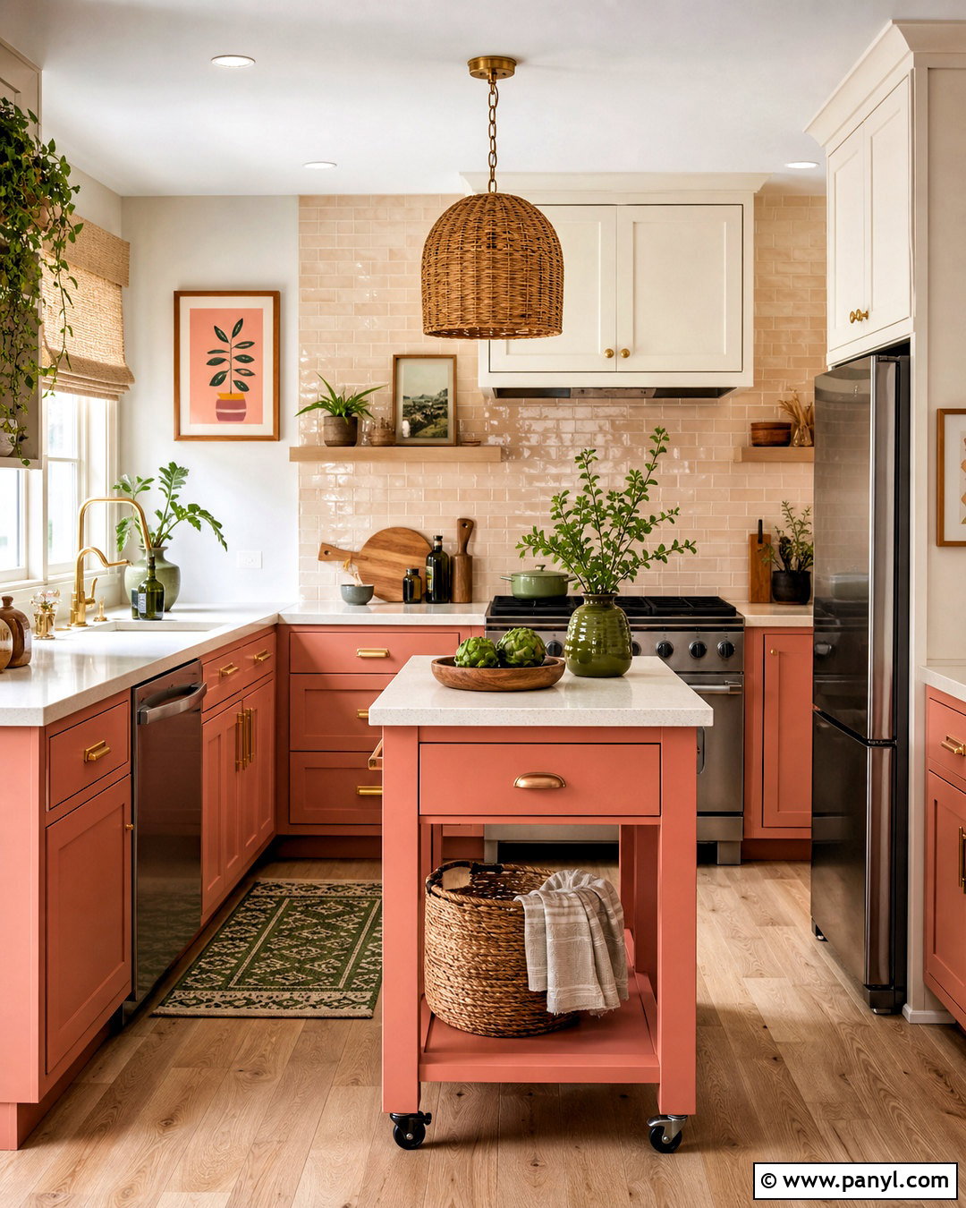 Muted Coral Small Kitchen - 20 small kitchen color ideas