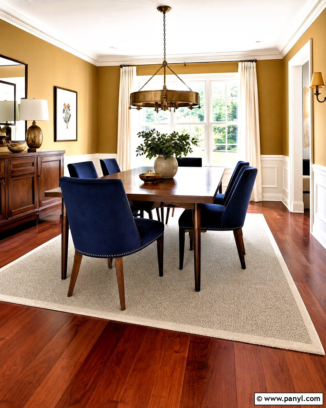 Muted Gold With Cherry Wood Floors - 20 cherry wood floors color schemes