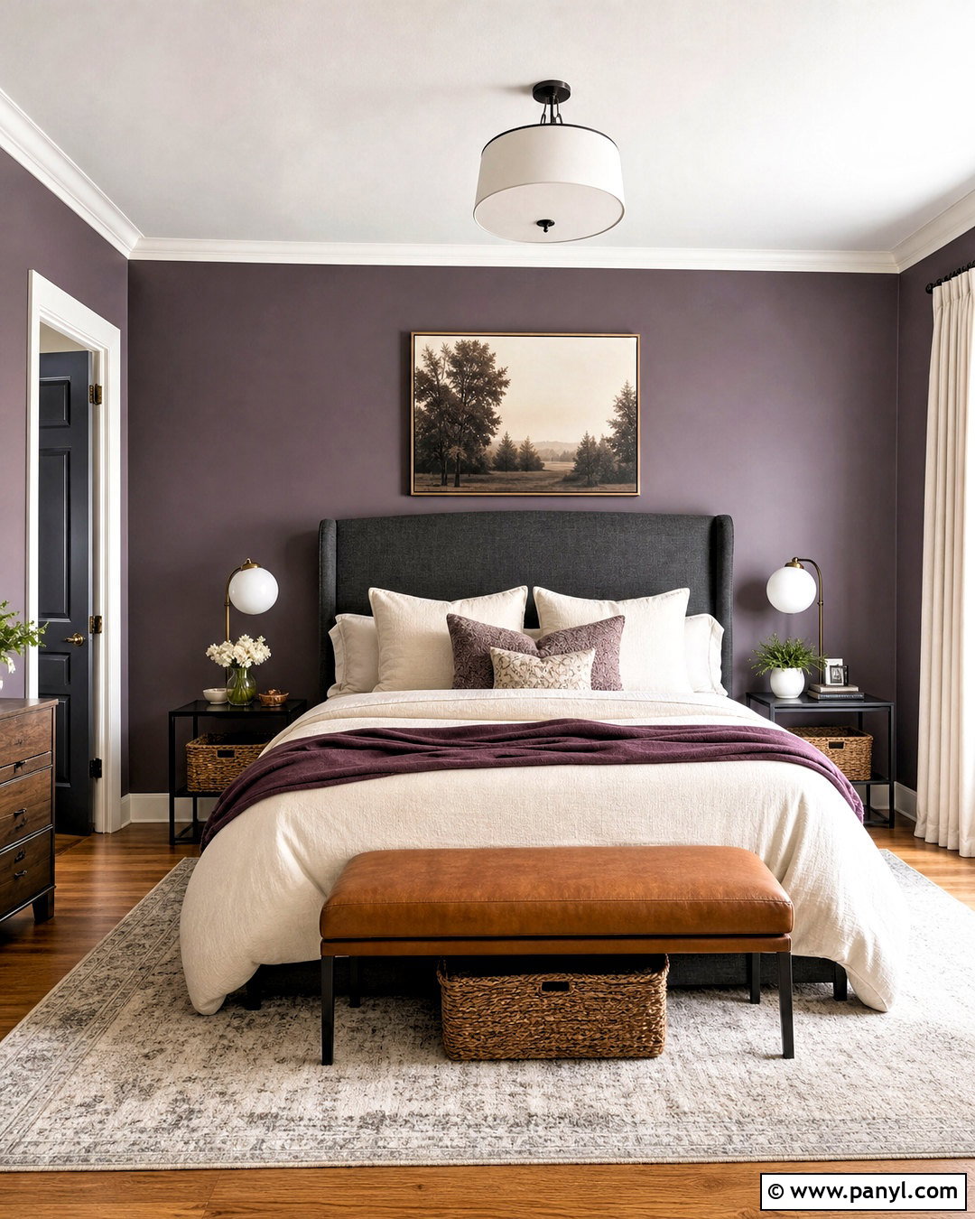 Muted Grape Purple Bedroom - 20 purple paint colors bedroom ideas