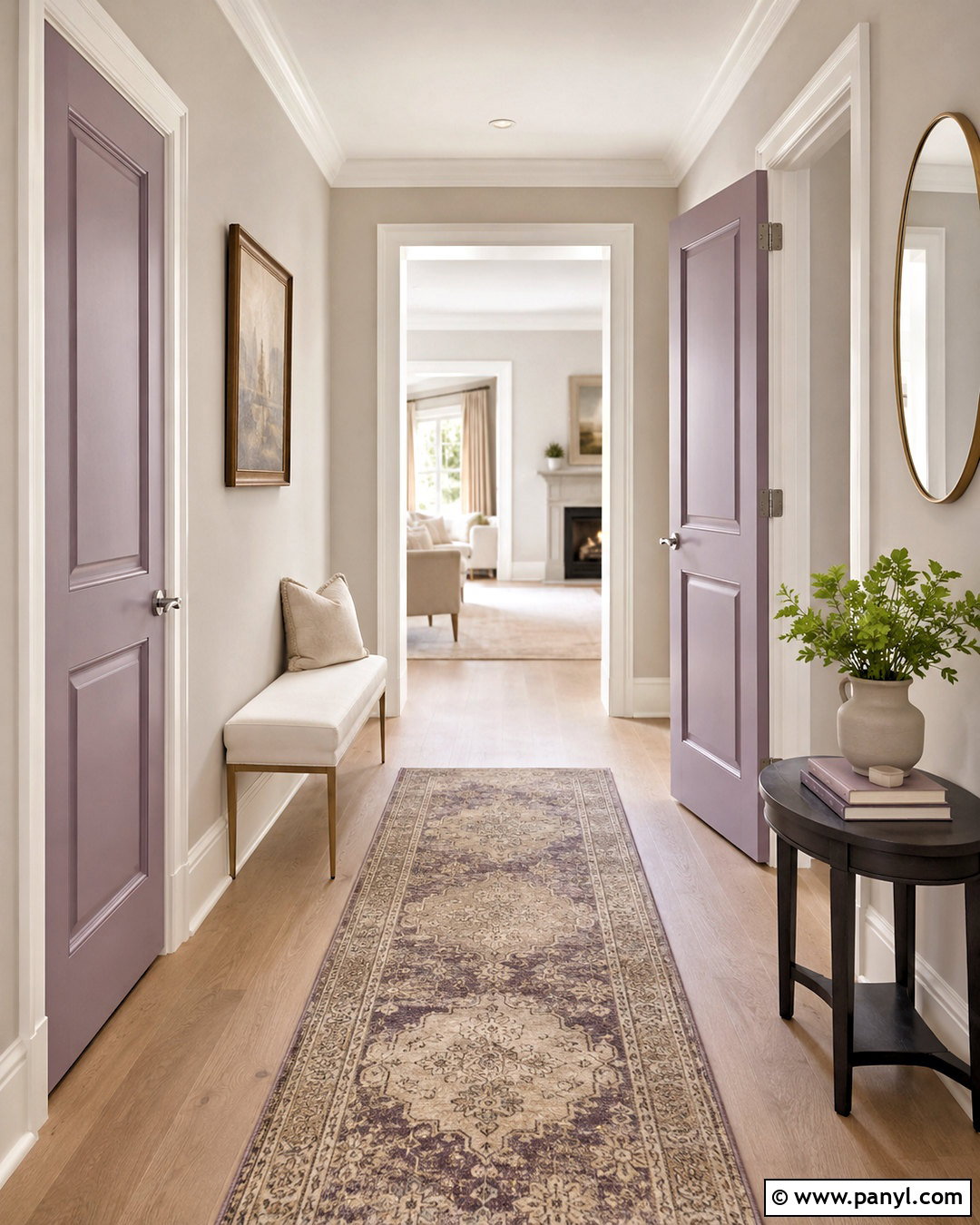 Muted Lavender Interior Doors With Greige Walls - 20 painted interior doors colour schemes