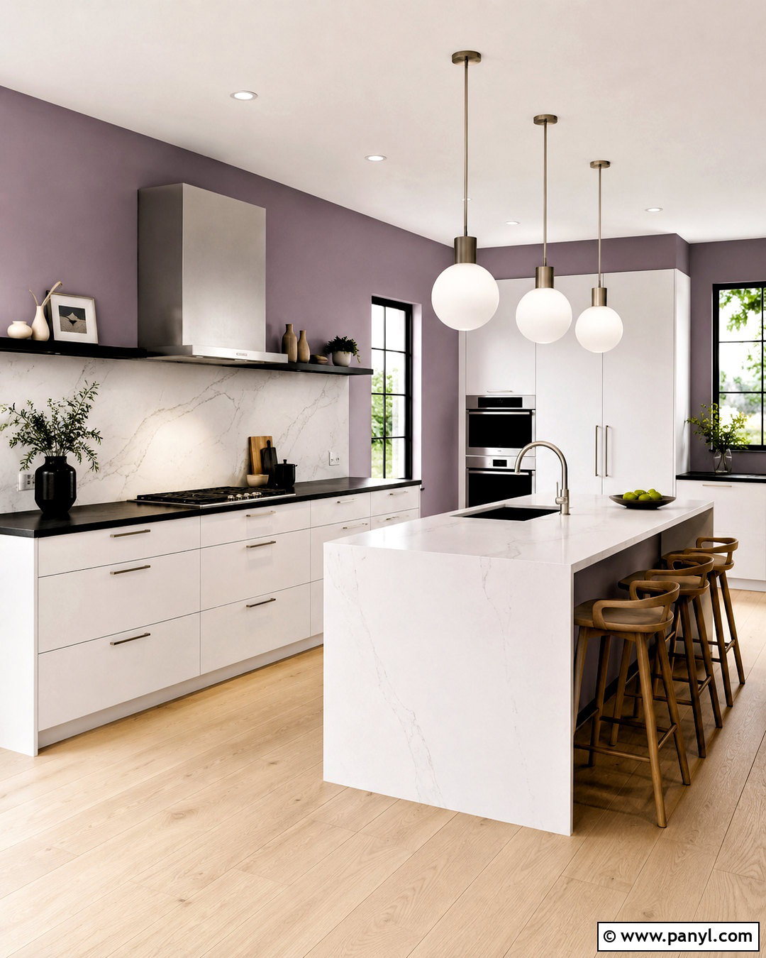 Muted Lavender Kitchen Walls - 20 Wall Color For Black And White Kitchen Ideas