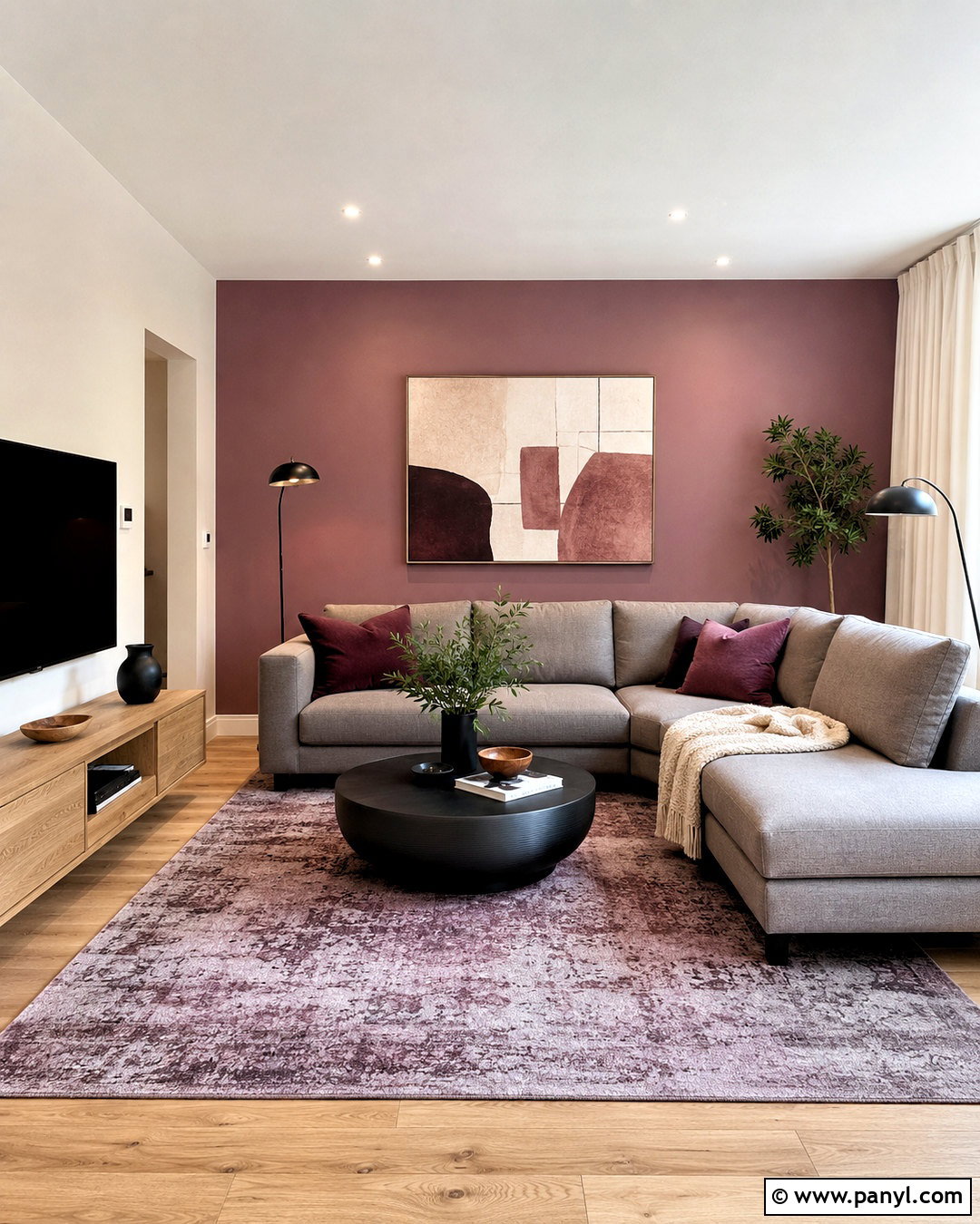 Muted Mauve Accent Wall - 20 muted mauve ideas