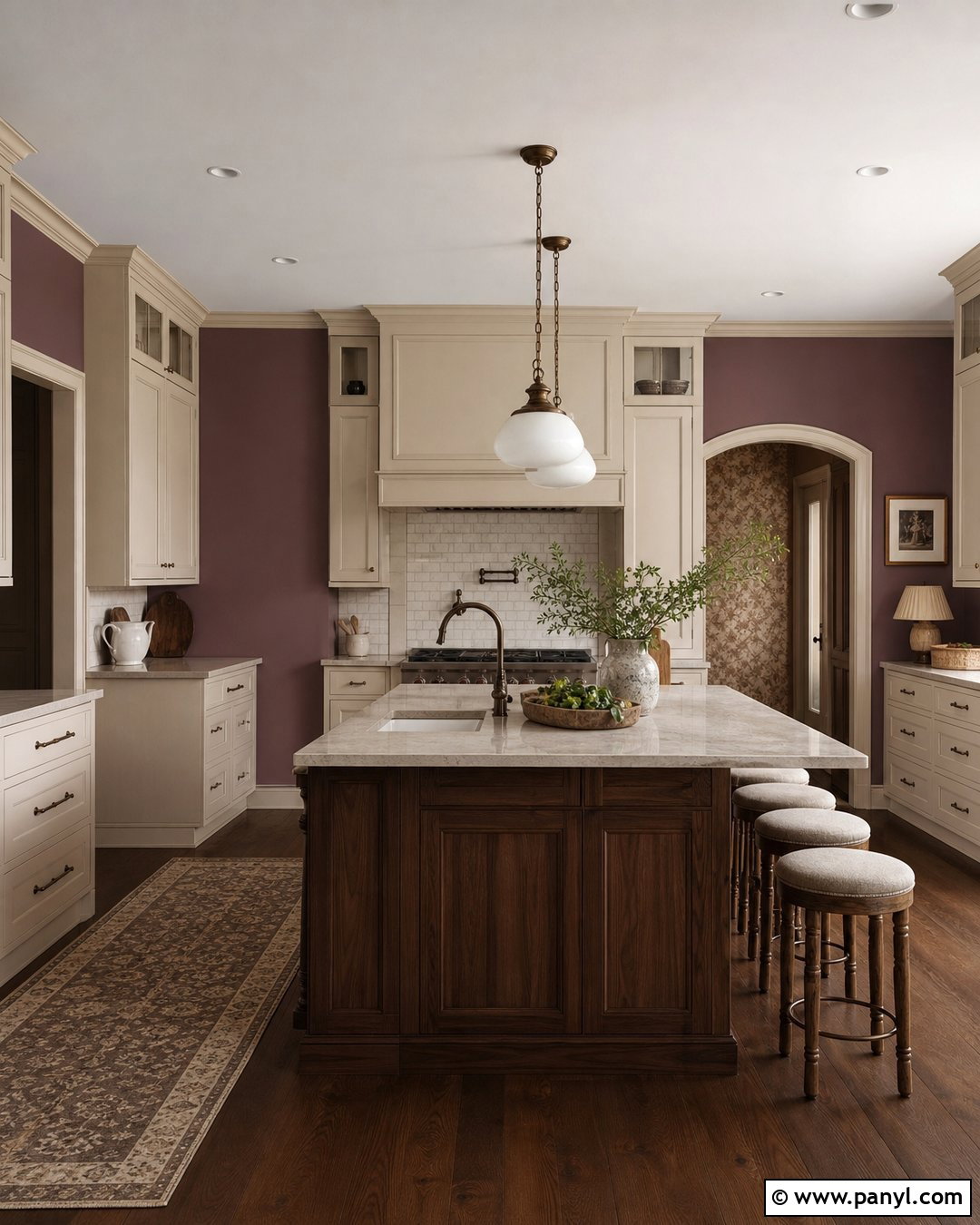 Muted Mauve Kitchen Walls - 35 kitchen wall colors with cream cabinets