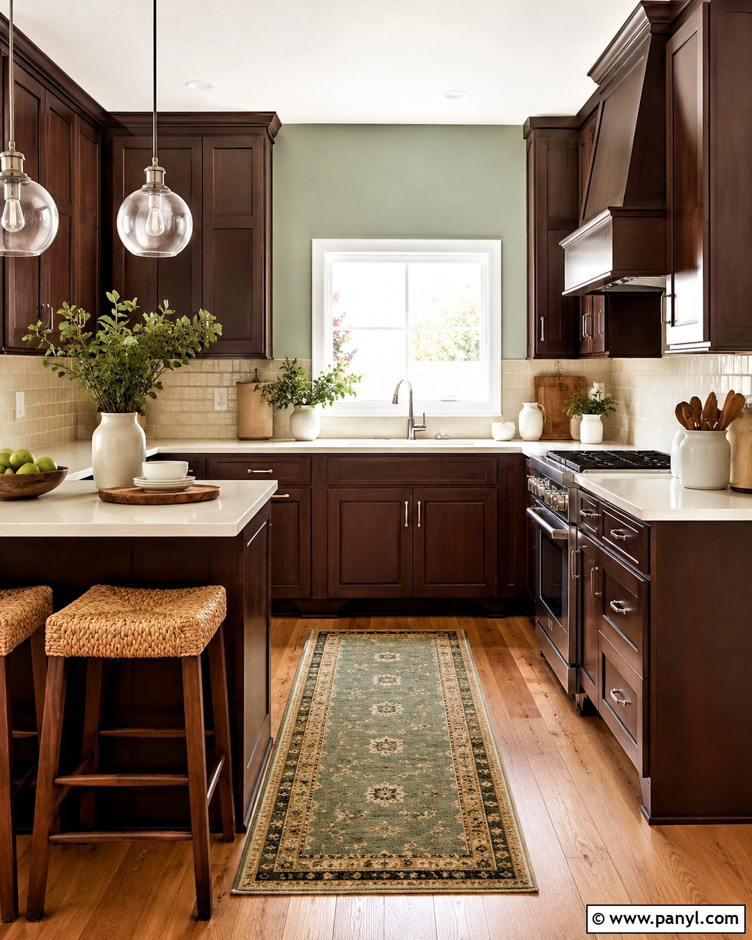 Muted Mint Walls With Dark Brown Cabinets - 20 Wall Color For Dark Brown Cabinets