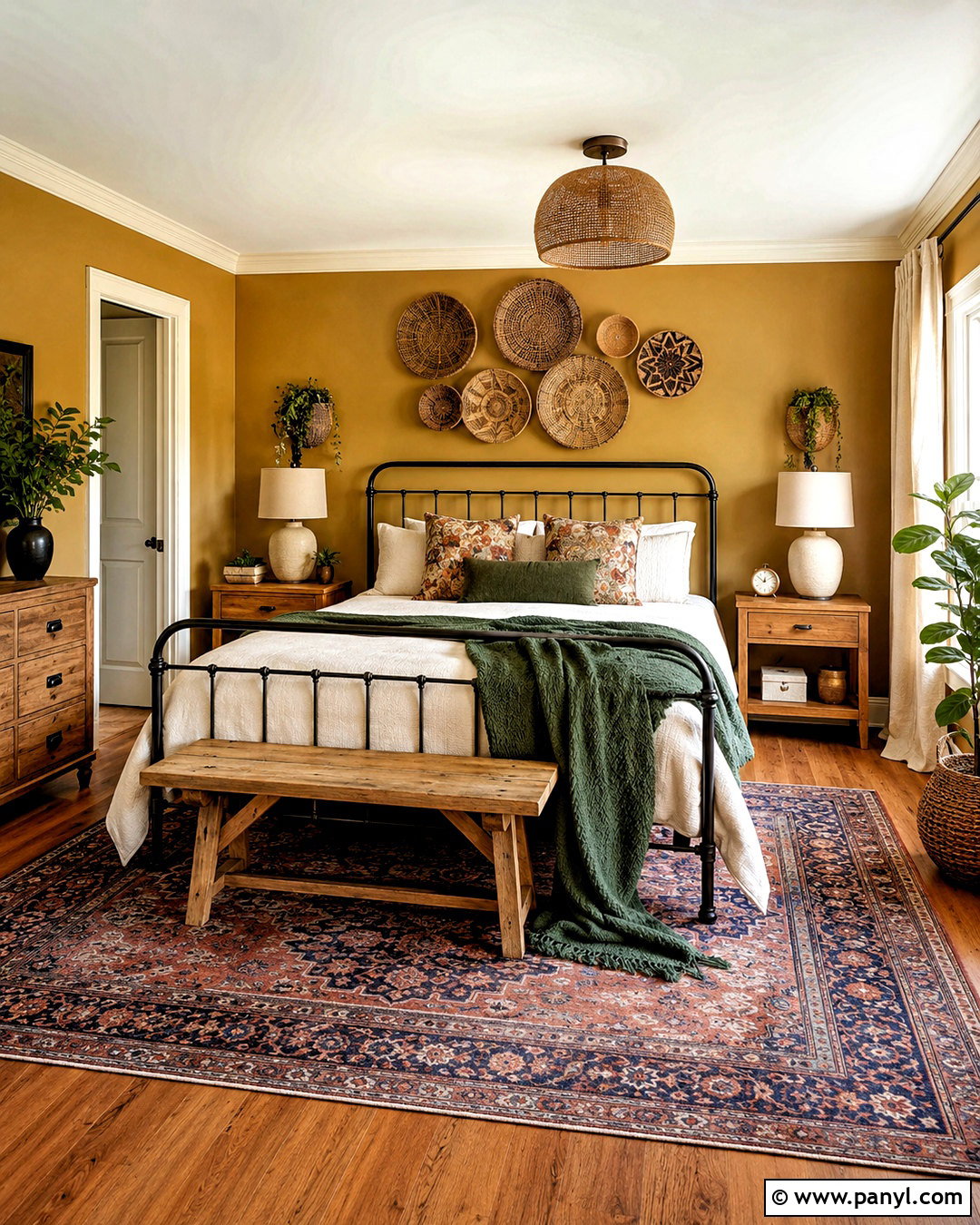 Muted Mustard Boho Bedroom Paint Color - 20 boho bedroom paint colors