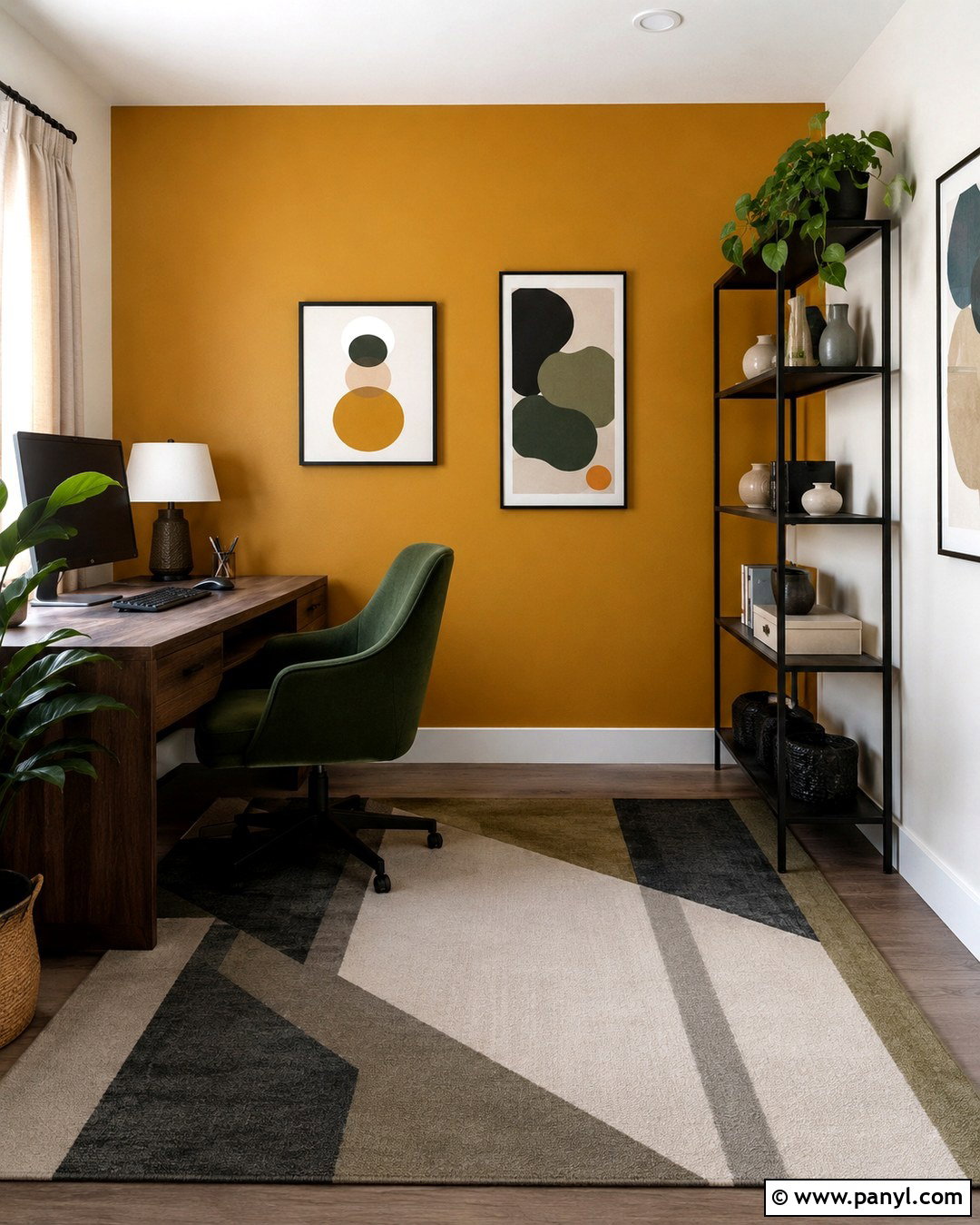 Muted Mustard Computer Room - 20 Computer Room Wall Color Ideas