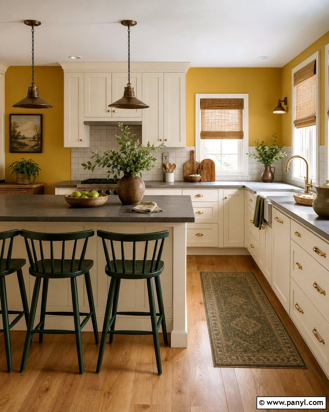 Muted Mustard Kitchen Accent Wall - 30 kitchen accent wall color ideas
